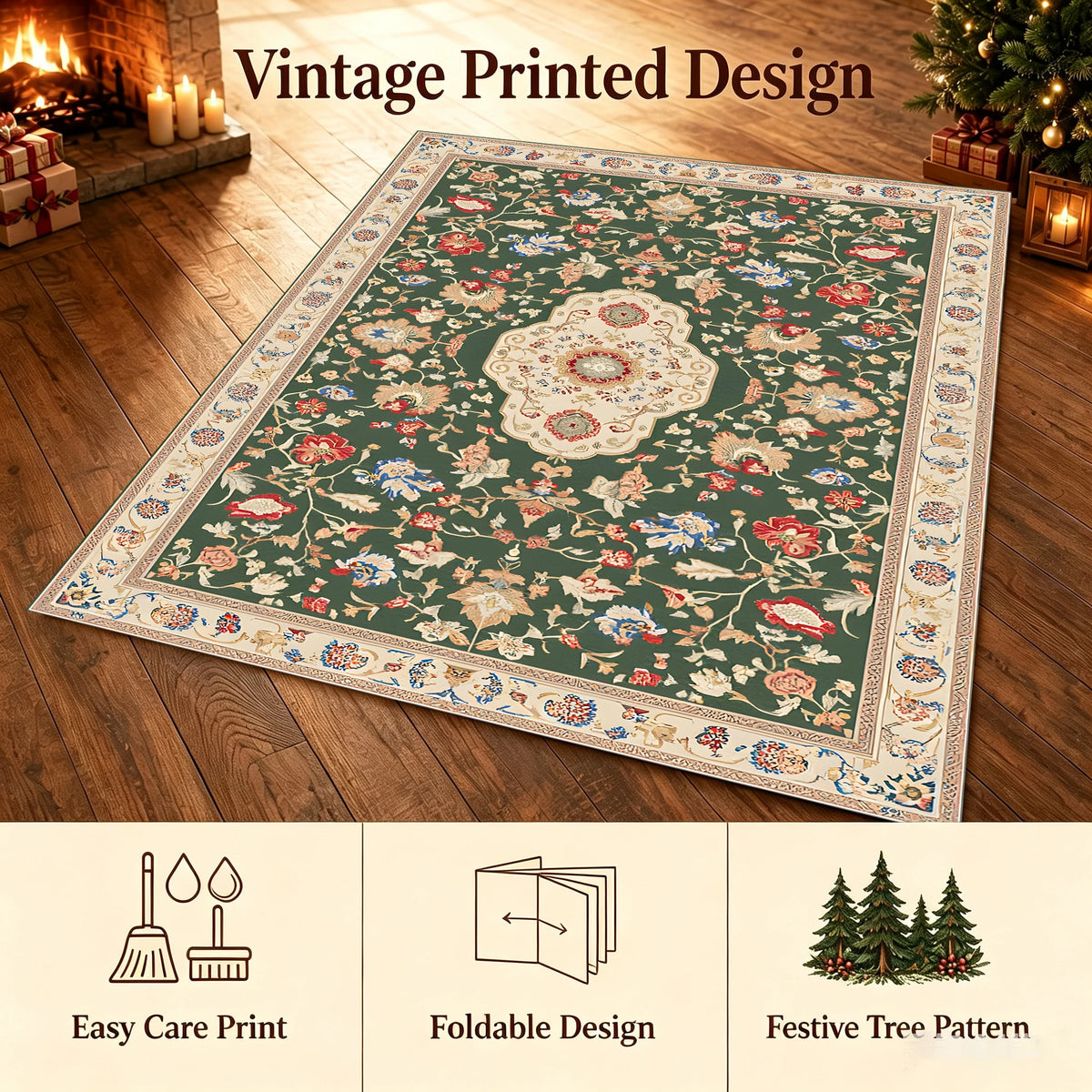 Noir Persian Floral Rug
