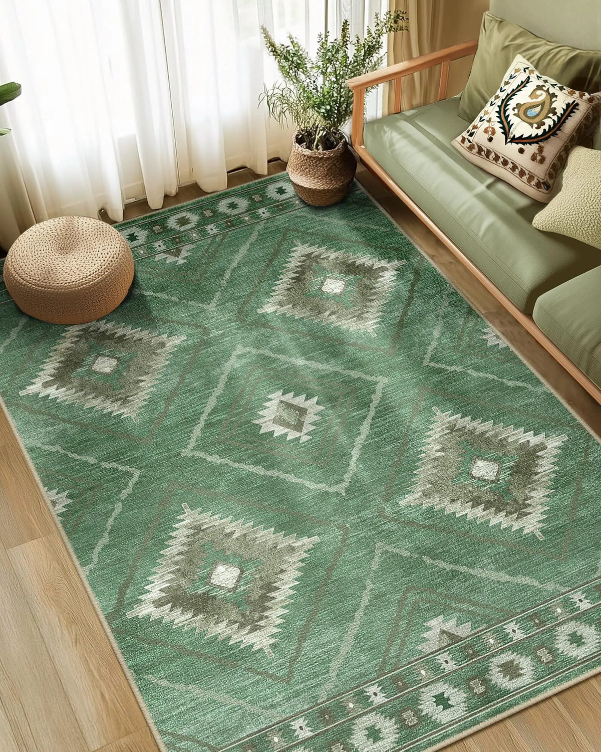 Santa Fe Aztec Border Rug