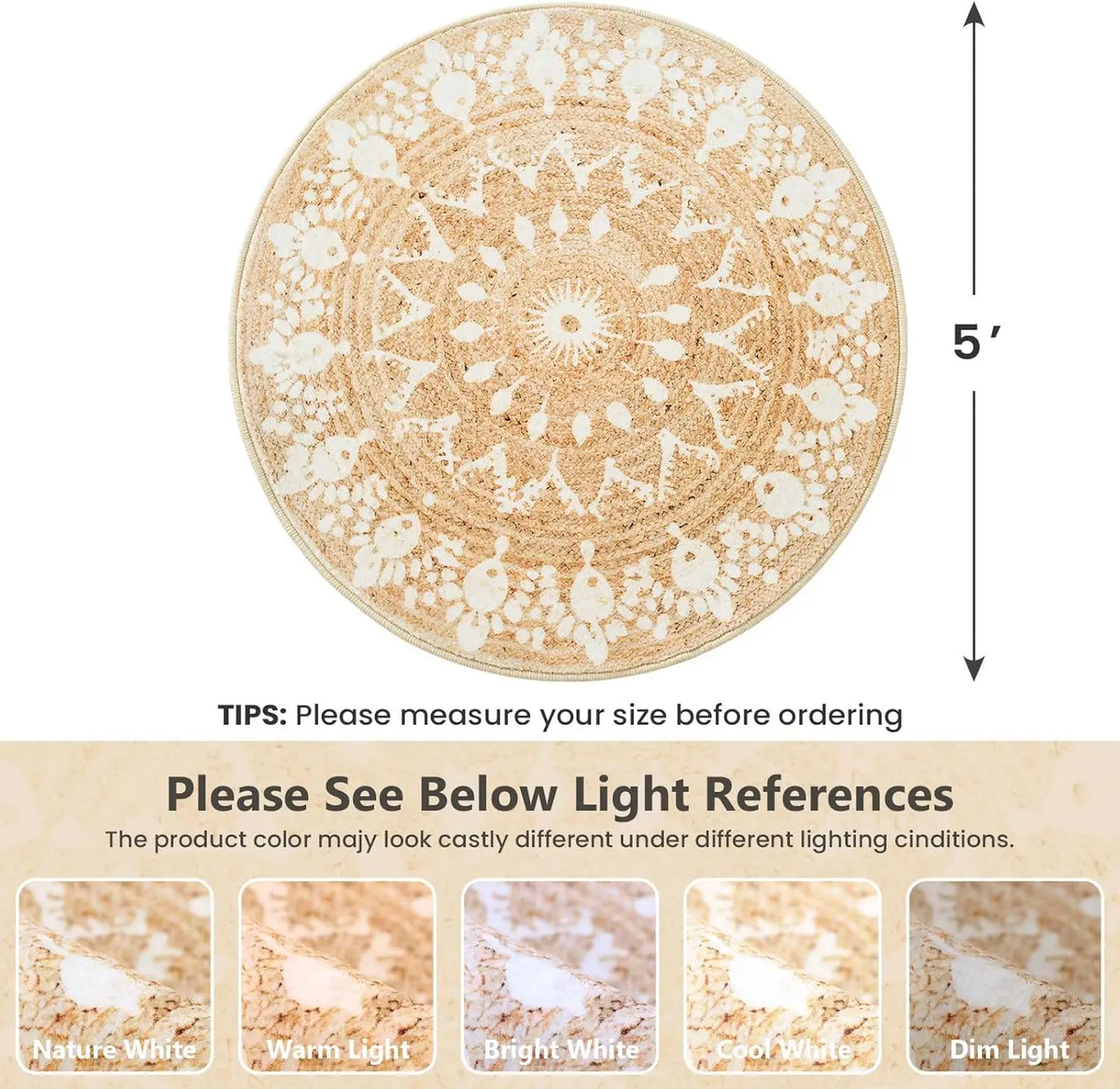 Jute Mandala Round Rug