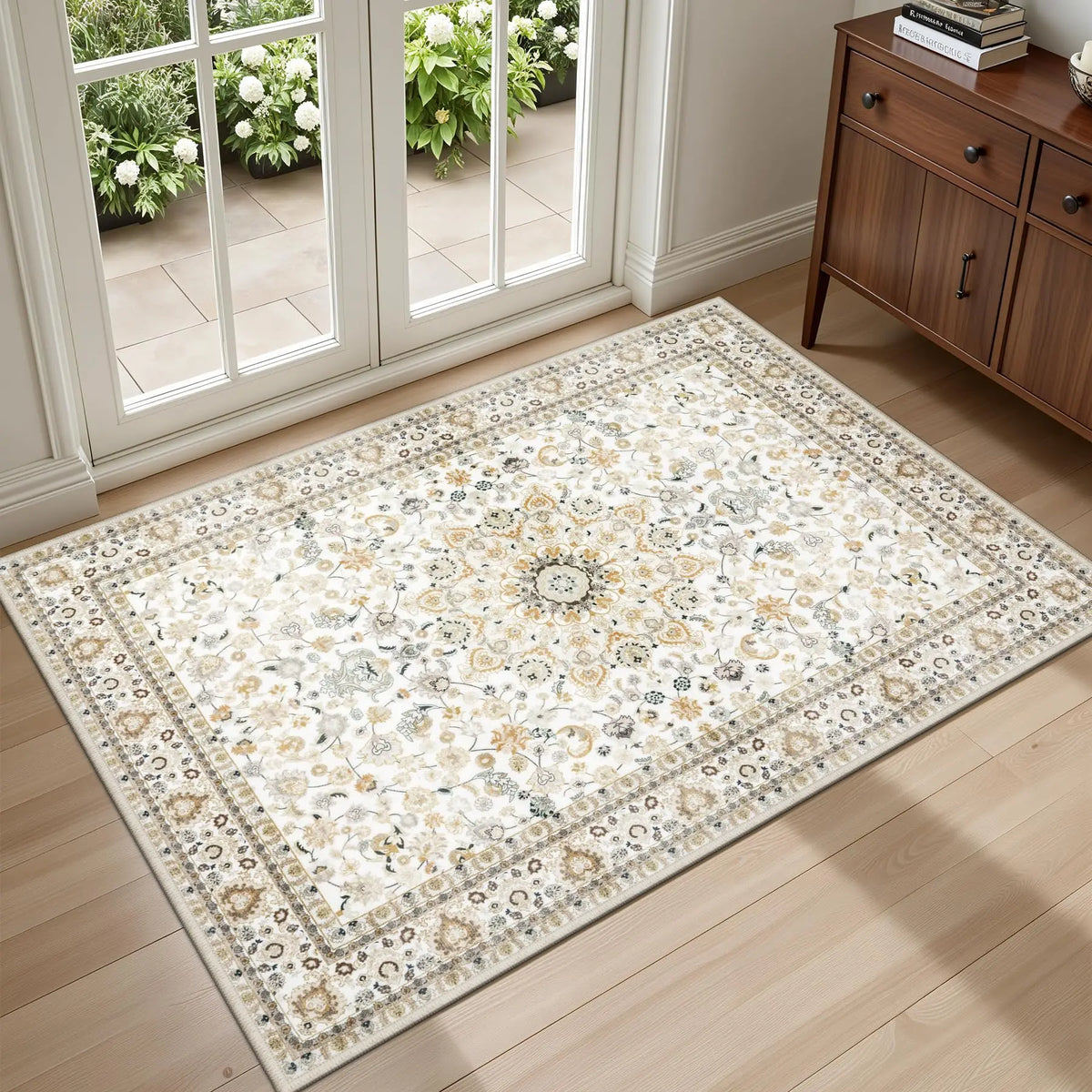 Distressed Blue Medallion Rug