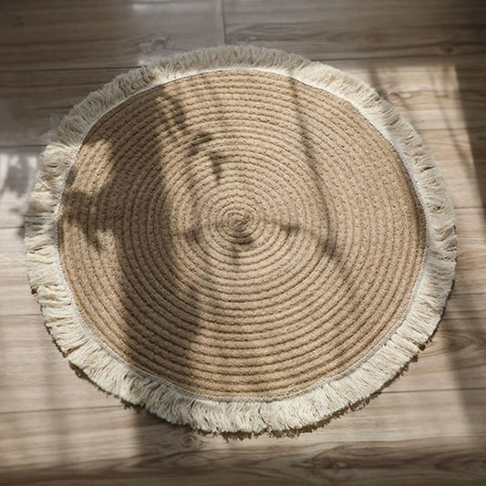 Braided Tassel Jute Accent Rug