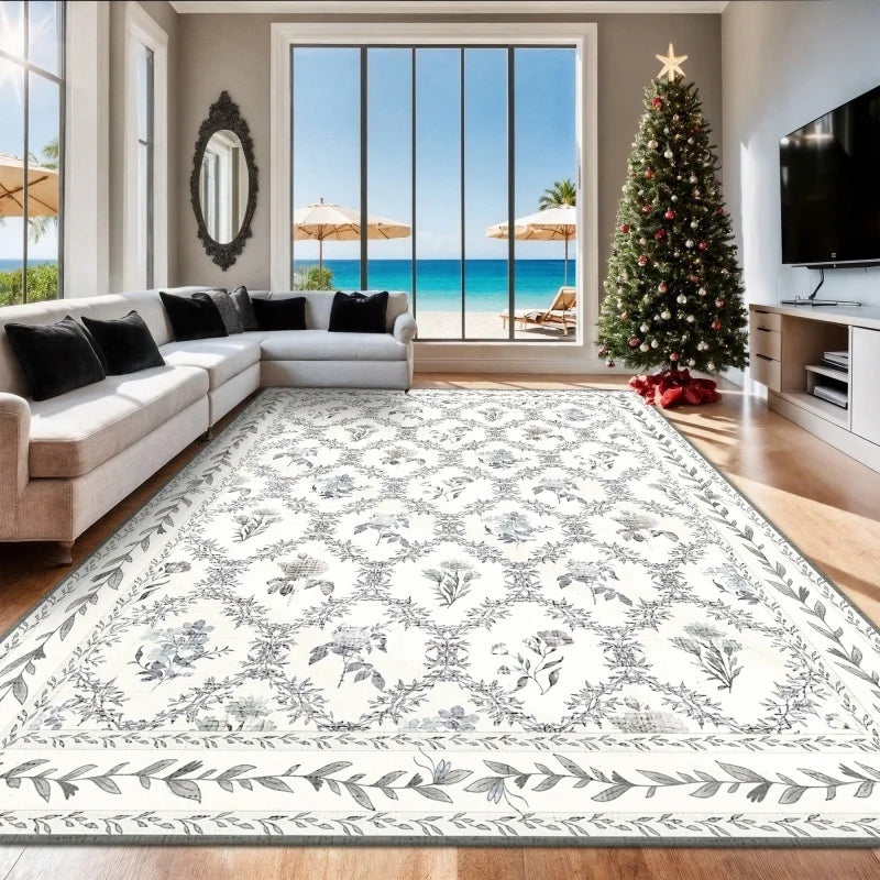 Dove Gray Persian Medallion Rug