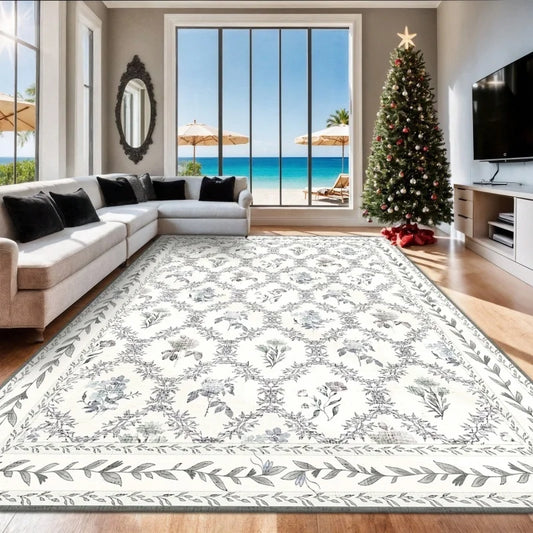 Dove Gray Persian Medallion Rug