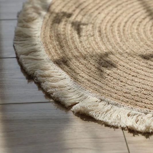 Tassel Jute Round Rug 80 cm
