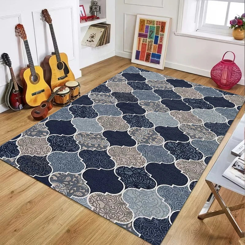 Blue Quatrefoil Moroccan Rug