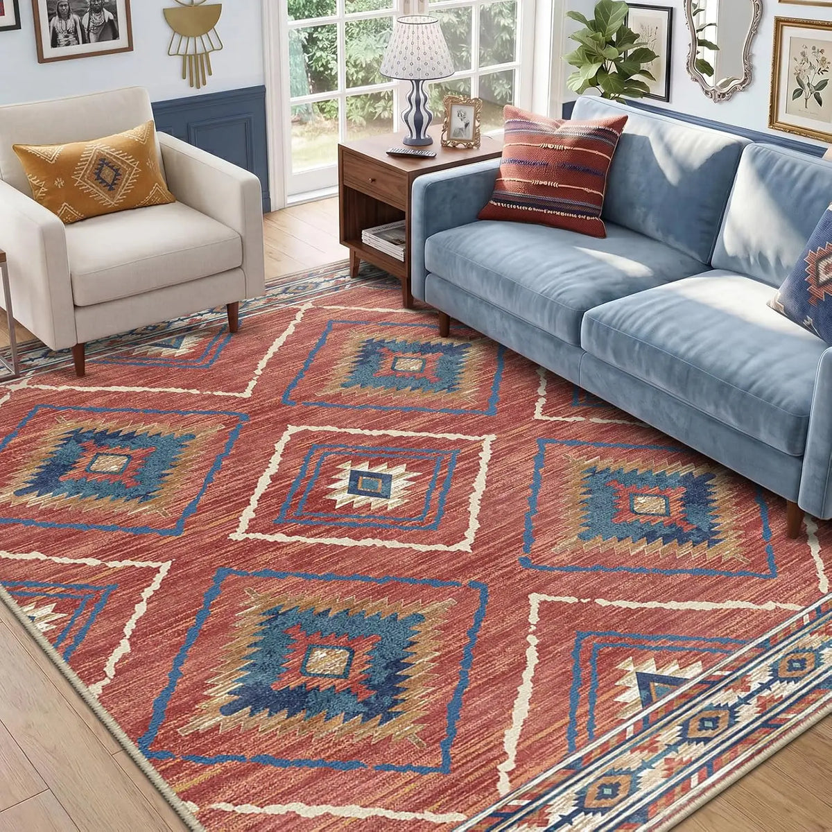 Santa Fe Aztec Border Rug